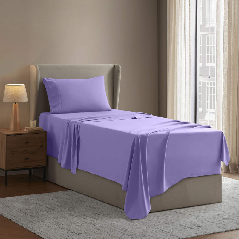 Luxury Collection Classic Smooth Thread Sheet Set, Twin, Evora Purple