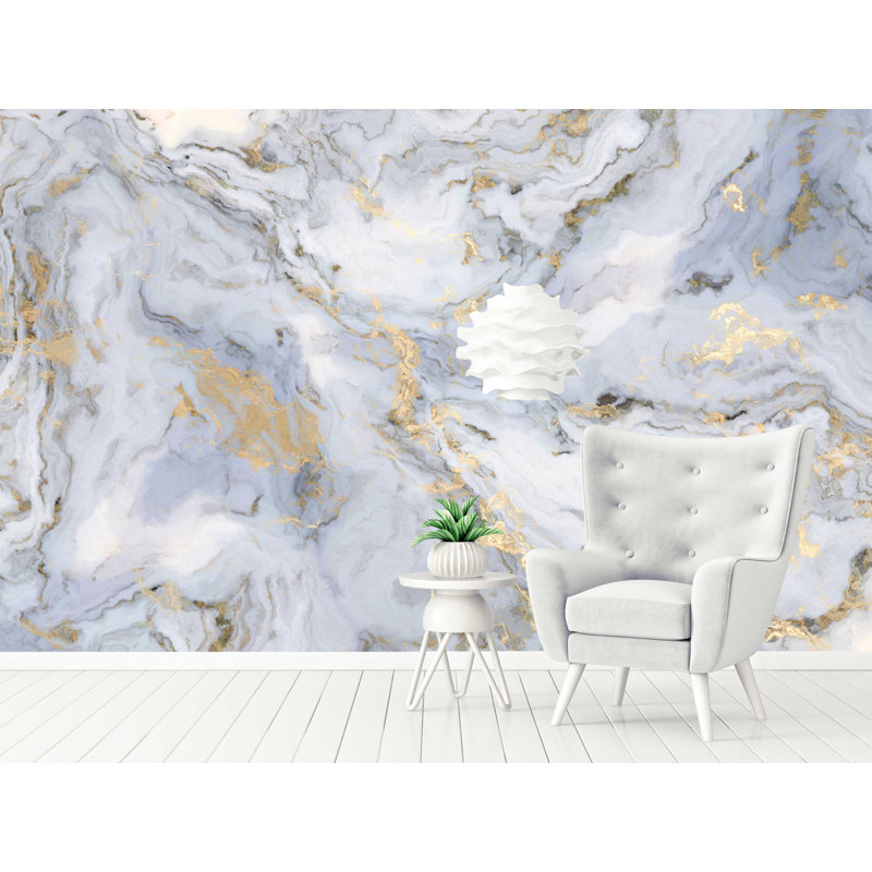 Marble Abstract Design Wallpaper Removable Wallpaper, 75" L x 112" W
