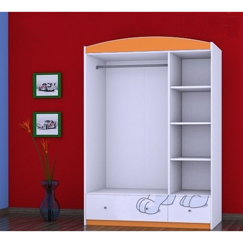 Parrott 3 Door Wardrobe, Orange
