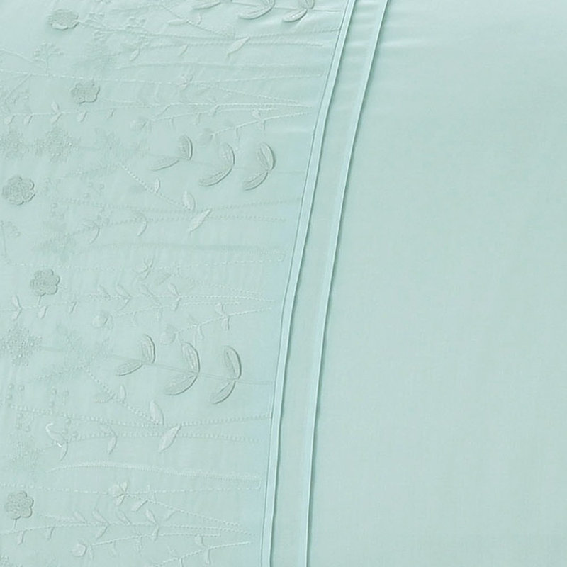 Butters Cotton Blend Duvet Cover with Pillowcases, Blue, Kingsize Duvet Cover + 2 Standard Pillowcases