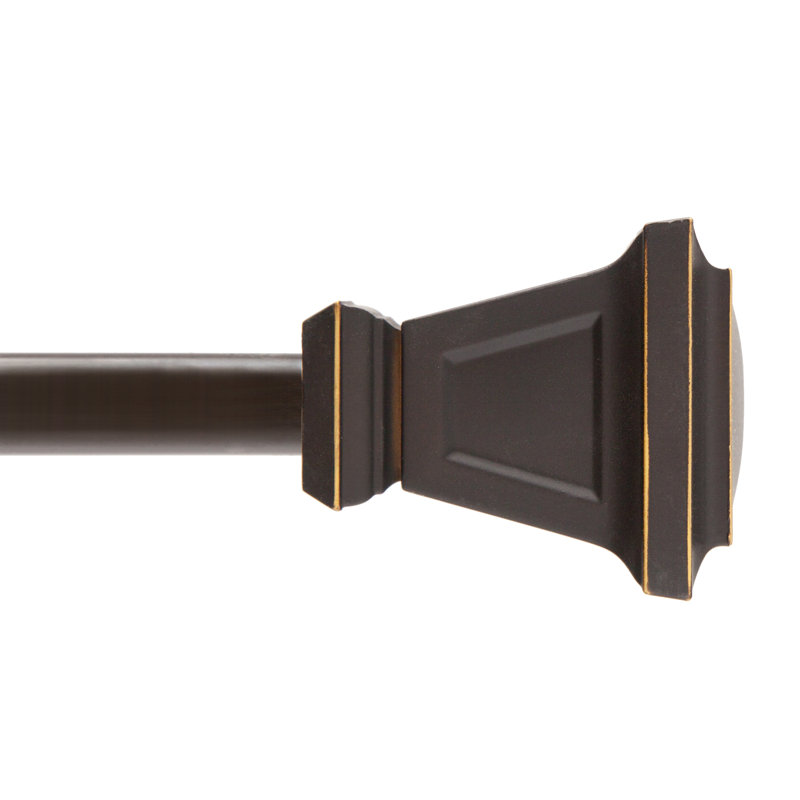 Richmond Adjustable 0.63" Single Curtain Rod, 28" - 48", Oil Rubbed Bronze
