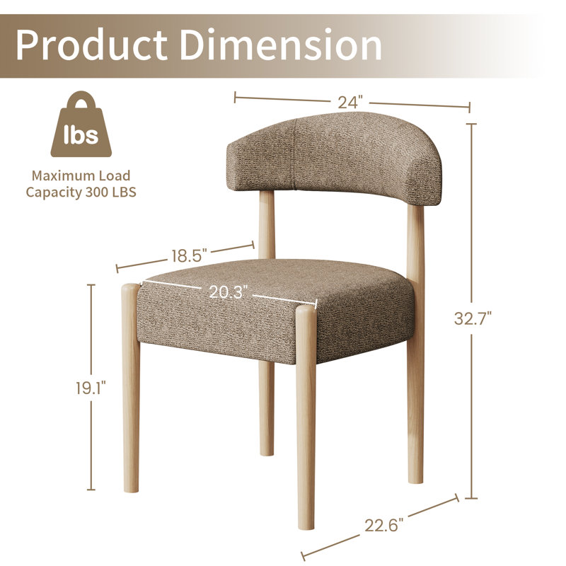 19.1'' H Upholstered Side Dining Chair (Set Of 4), Dark Brown Polyester, Medium Wood