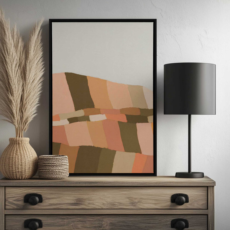 «Colorful Hills II» par Garima Dhawan, reproduction d'art sur toile, H 16 po x l 12 po, Cadre flottant, Noir