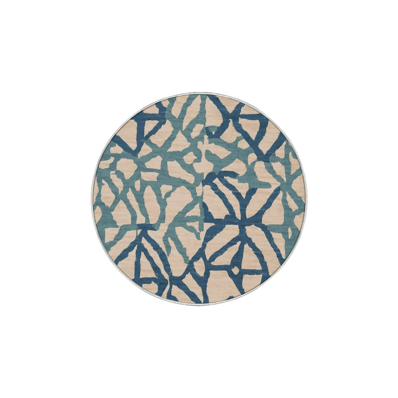 Machine Washable Beige Area Rug, Round 3'