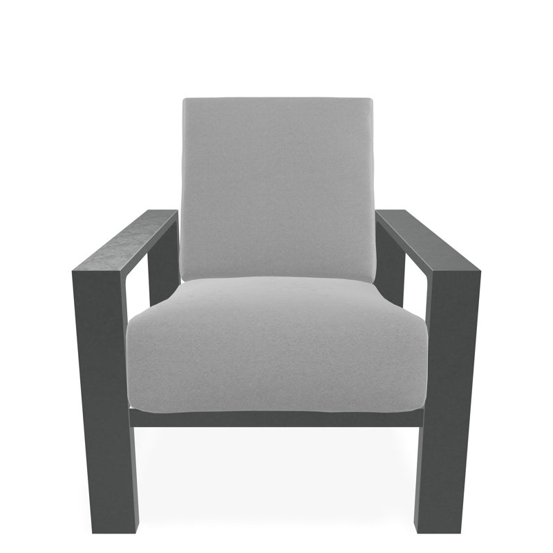 Larssen Deep Seating Cushion Arm Chair, Graphite, Dazzle