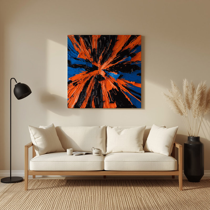 «Neo Expressionism 2», art mural en métal noir, H 144 po x l 144 po x P 0,05 po