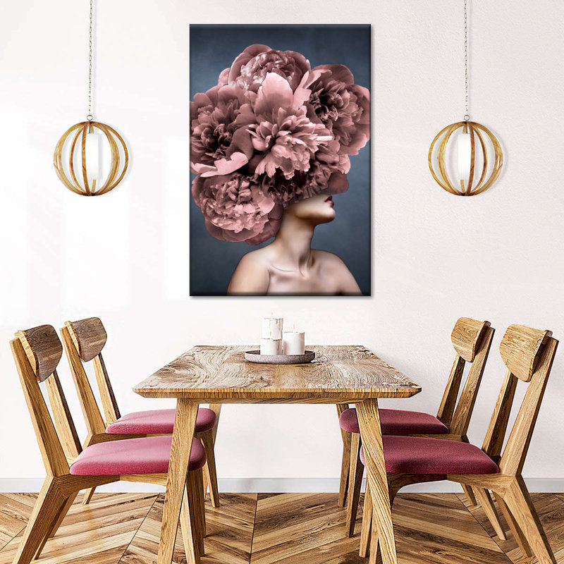 Lady Peony II - reproduction sur toile tendue, H 48 po x l 32 po x P 1,25 po