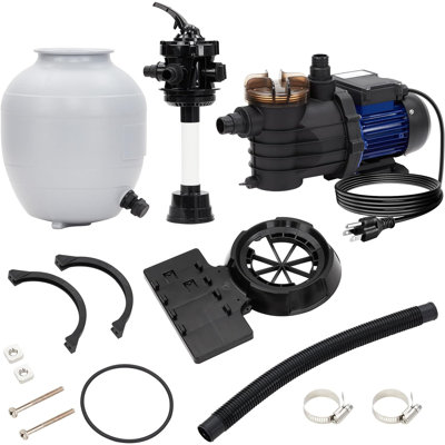 13" Sand Filter Pump With 2  Lbs Filter Ball, 3434gph 3/4hp Pool Sand Filter For Above Ground And Inground Pool Up To 8500 Gallons,with 6-way Multi-port Valve & Strainer Basket Easy Installation