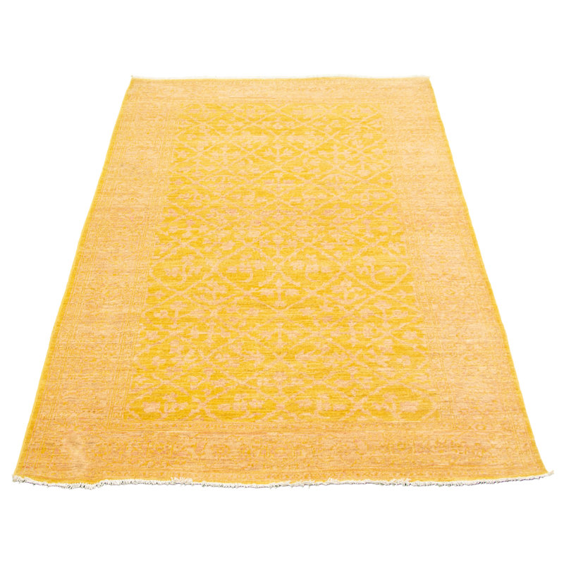 Tapis unique en laine noué à la main Oushak or 18 pi 5 po 3 po x 8 pi 7 po nouvel âge