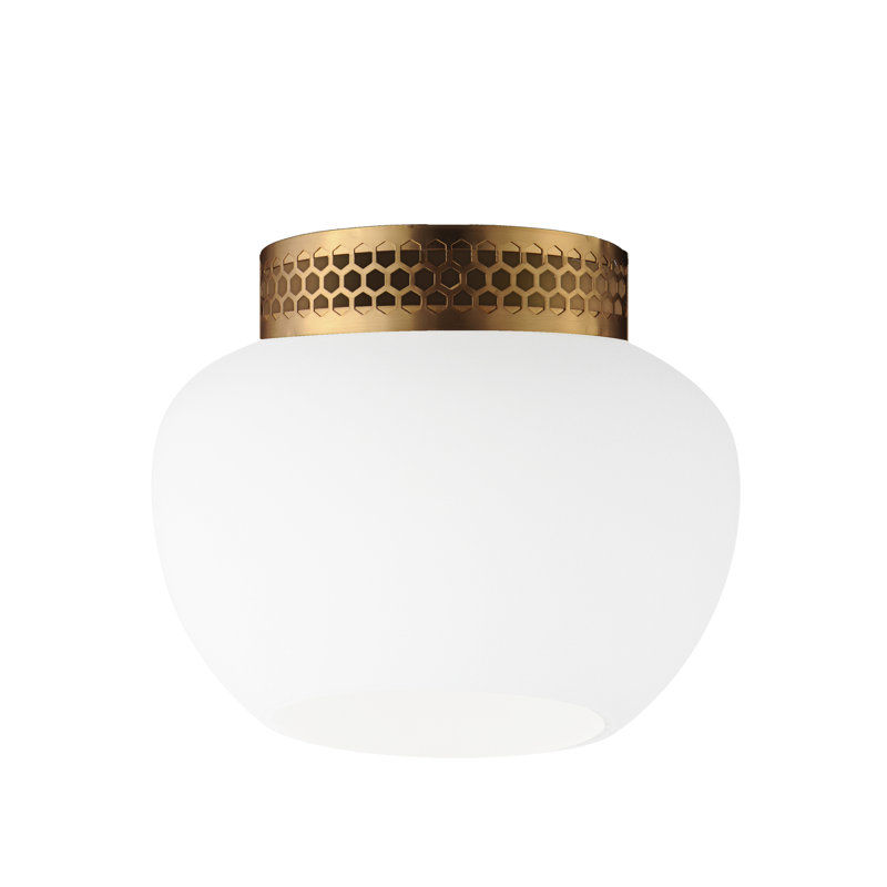 Incognito 1 - Light Flush Mount, Heritage Brass, Frost