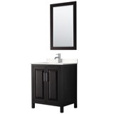 Daria 30'' Single Bathroom Vanity with Marble Top with Mirror