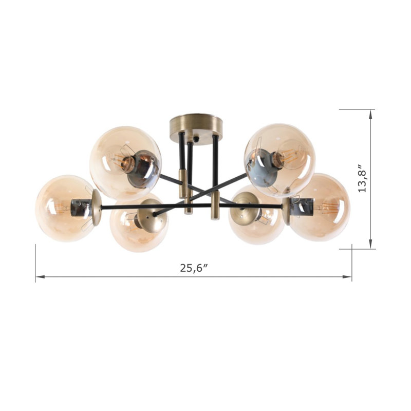 Plafonnier encastré 6 lumières