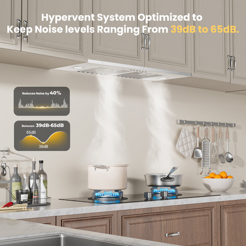30-Inch 900 CFM Convertible Insert Range Hood with 4-Speed Button Control,Low Noise,Lights in Stainless Steel