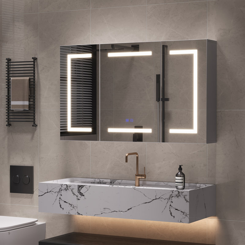 Rectangle Wall Mirror with Cabinet
