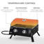 Barbecue au propane à 2 brûleurs, extérieur portatif. Pieds pliables, couvercle à fumée, thermomètre. Noir, convient au camping, au pique-nique, au barbecue dans la cour arrière et polyvalent. Convient