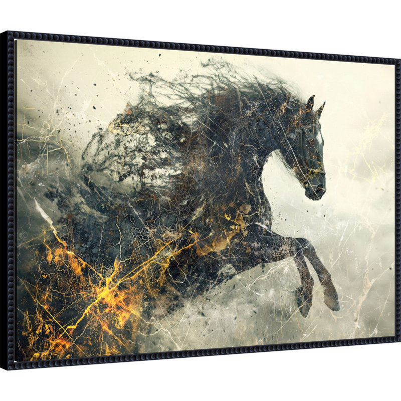 «Horse No 15» par Rafal Kulik, reproduction d'art sur toile encadrée, H 23 po x l 33 po