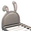 Lit plateforme simple tapissier avec ornement en lapin, gris, lit-845761228