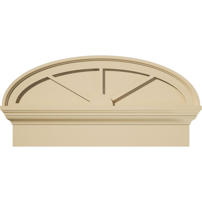 Fronton en uréthane Elliptical Signature, brun clair apprêté, 26 po x 13,375 po x 2,75 po, Combinaison, 3 rayons