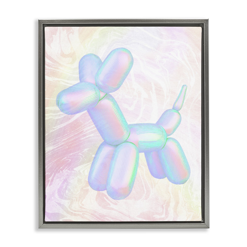 "Pastel Balloon Animal" par Daphne Polselli, Cadre flottant gris lustré, H 21 po x l 17 po