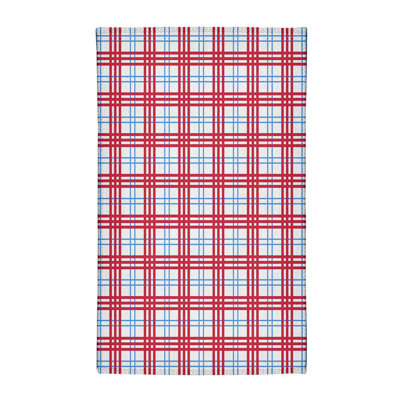 Tapis rouge / blanc à carreaux