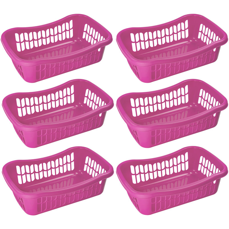 Ensemble de paniers en plastique large, Rose