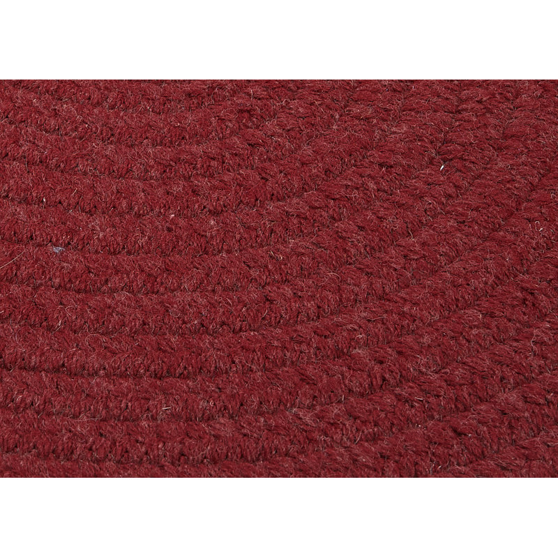 Tapis rouge tressé à la main Markala, Rond 7 pi