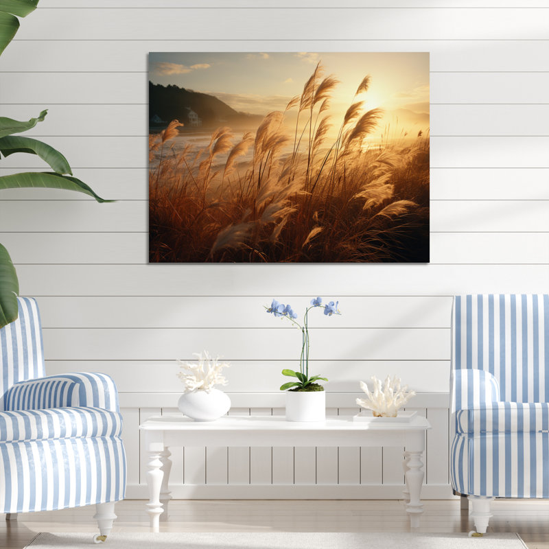«Beach Breeze At Sunrise VI», reproductions d'art mural nautique et de plage en métal, H 16 po x l 32 po x P 1 po