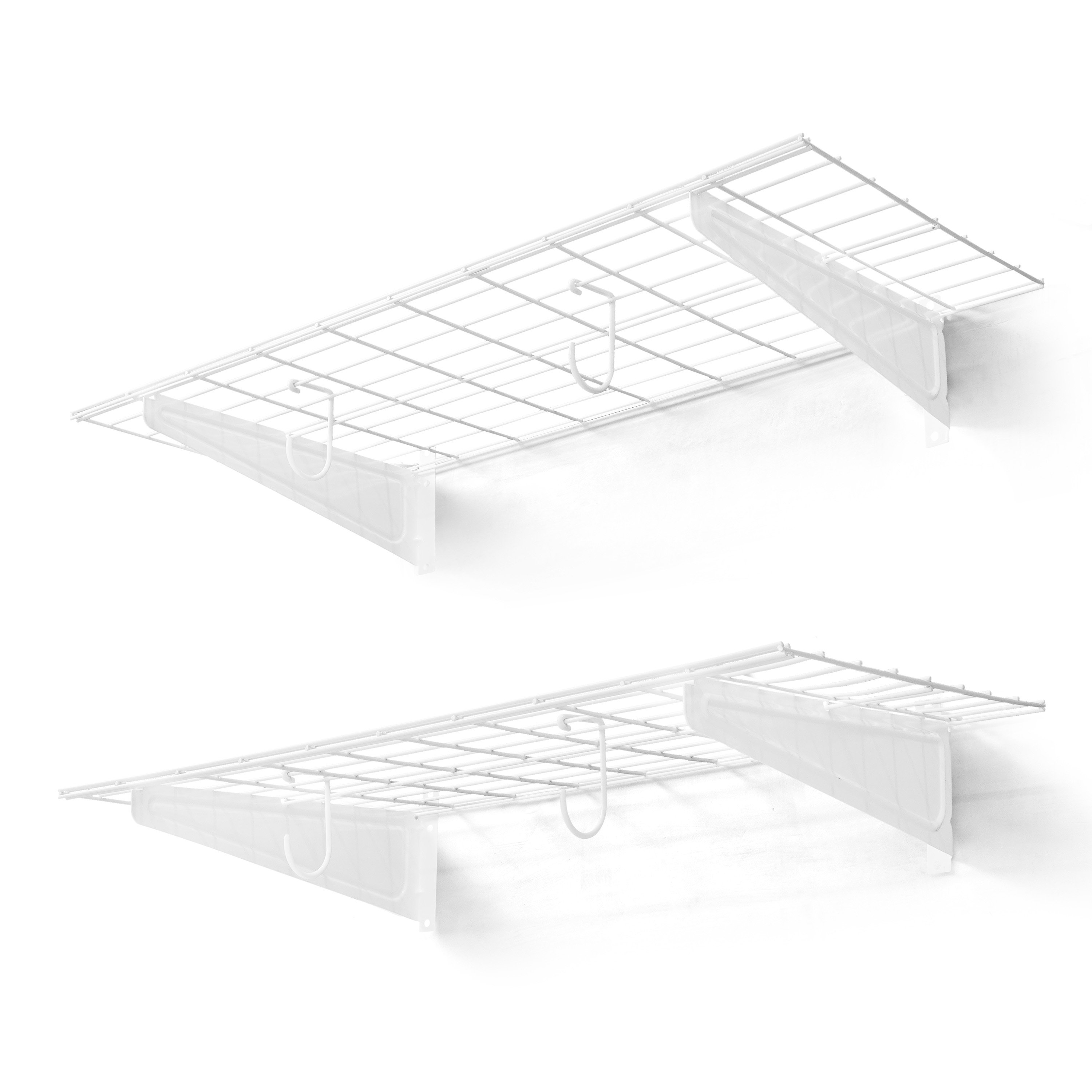Rebrilliant CAPHAUS Garage Wall Shelving, Wall Mounted Garage Shelves w ... - Bike Garage Storage With Hooks And Shelves