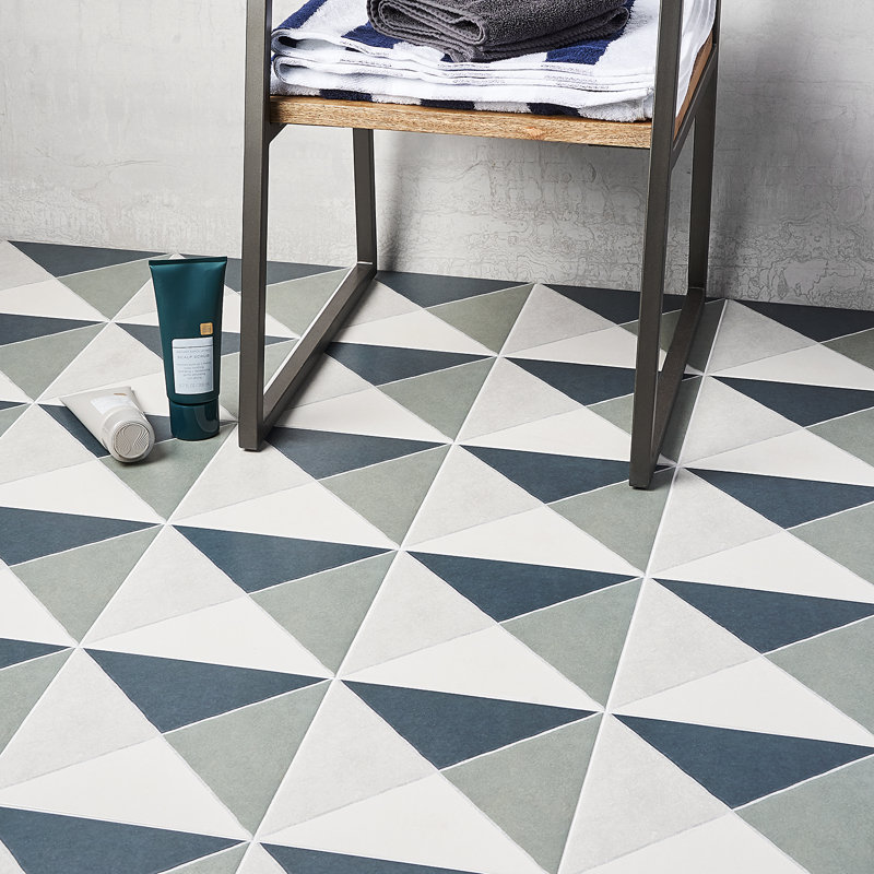 Ava Diagonal 9" x 9" Porcelain Tile (10.76 sq. ft./ Case), Navy