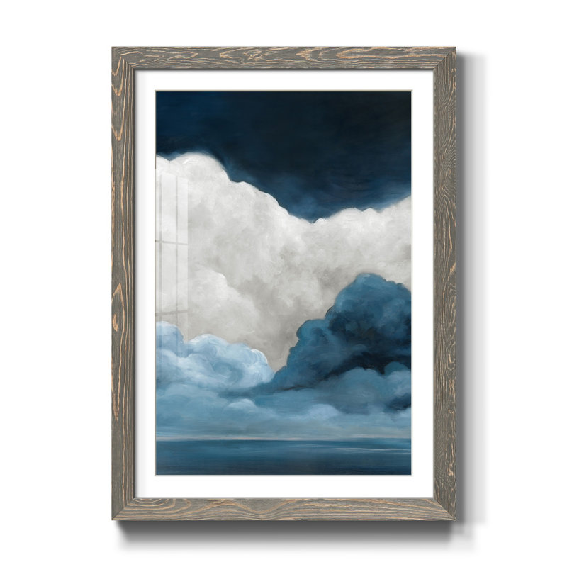 " Like A Waterfall II ", 37.5" H x 27.5" W x 1.5" D, Gray Framed Paper, White