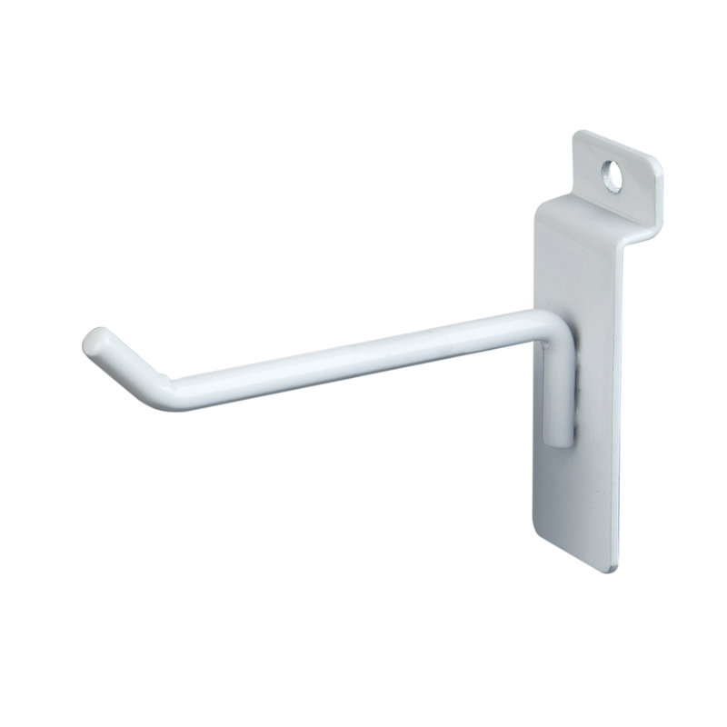 Metal Slatwall Hooks, White