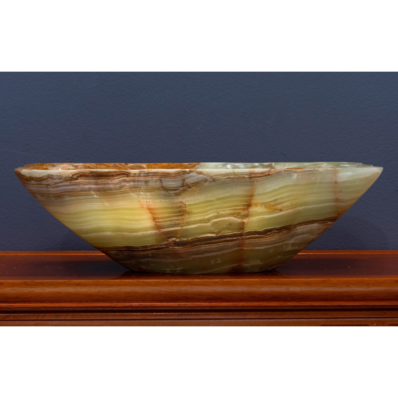 Bol en onyx à bande sculpté à la main / 10 lb / / Ver. 1