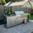 Akoah 8-Burner Stainless Steel Modular Outdoor Kitchen Island with Fridge & Sink