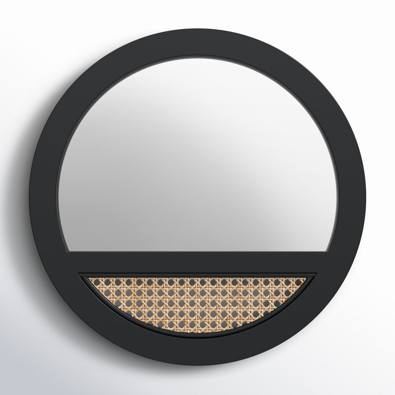 Miroir mural plat Ernesto, 17,50 po x 17,50 po, Noir