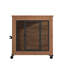 Meuble pour cage 27,2 po avec roulettes pour petits chiens, chenil en métal robuste à double porte pour l'intérieur, table de bout pour cage en bois pour animal de compagnie, facile à nettoyer et en acier sécuritaire