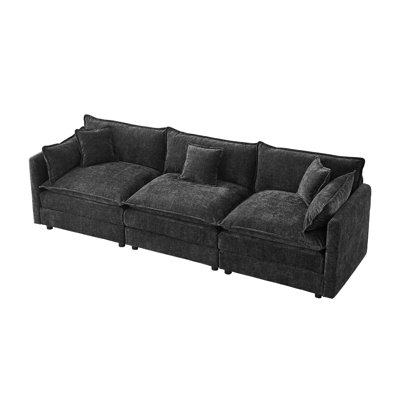 Canapé recouvert de chenille, design ergonomique, élégant et facile à installer