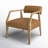 Berthe Solid Oak Wood Armchair with Square Arms-1109182825