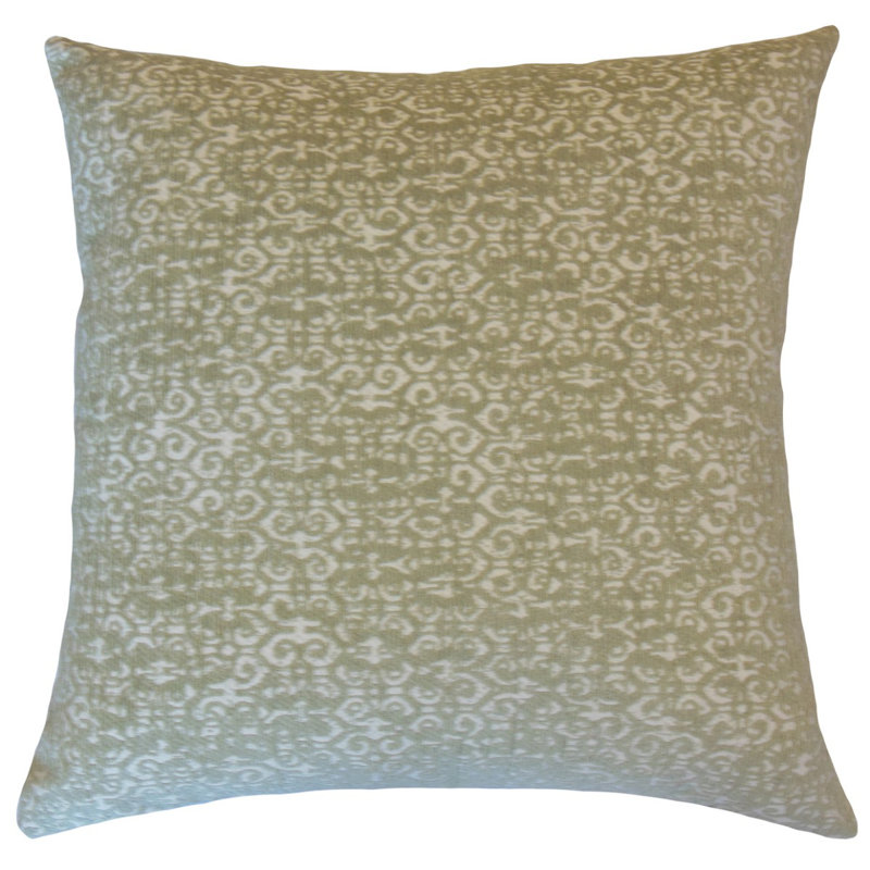 Coussin Whidbey Ikat, Hauteur (24 po) x largeur (24 po), Vert