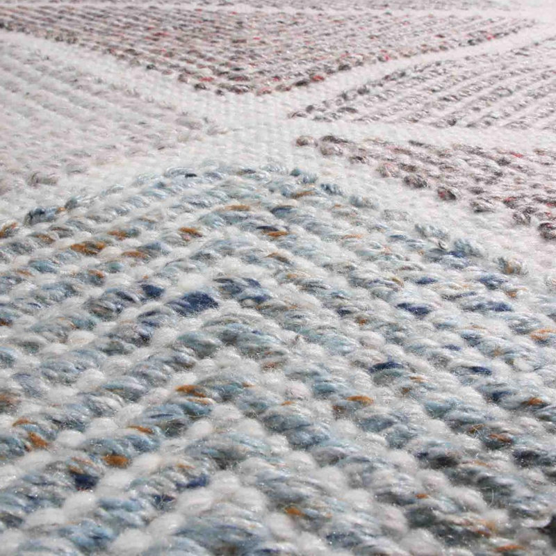 Rug & Kilim’S Scandinavian Inspired Moroccan-Style Beige And Blue Polyester Rug, Rectangle 9' x 12'