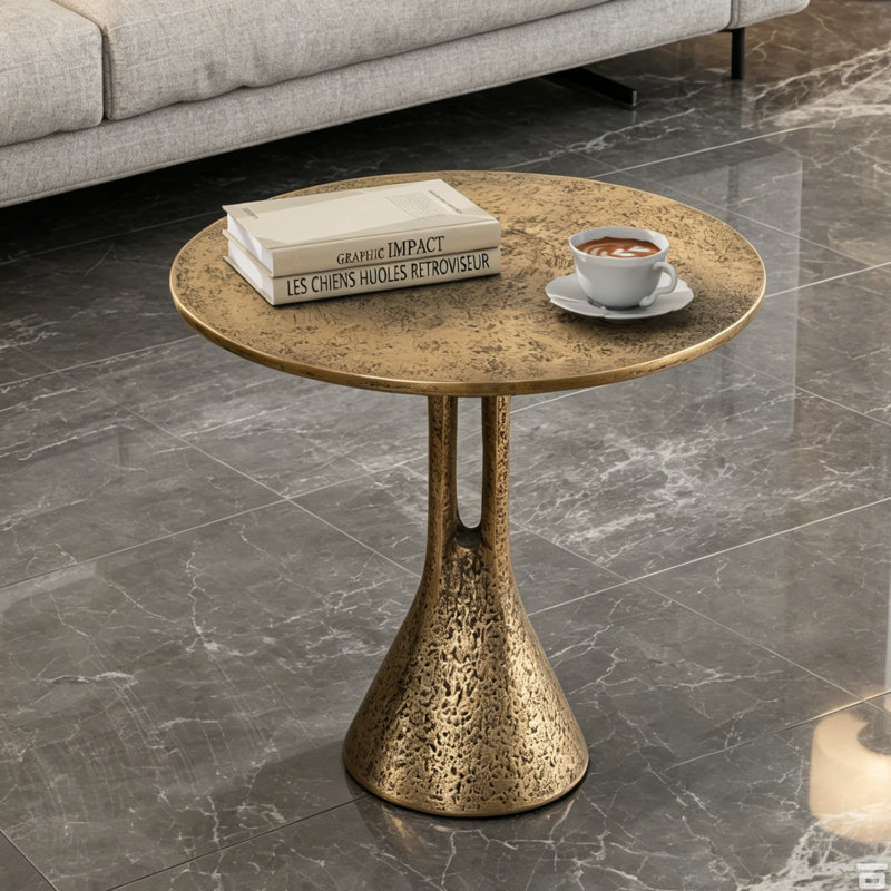 60x60cm Vintage Pedestal Coffee Table Round Small Coffee Table