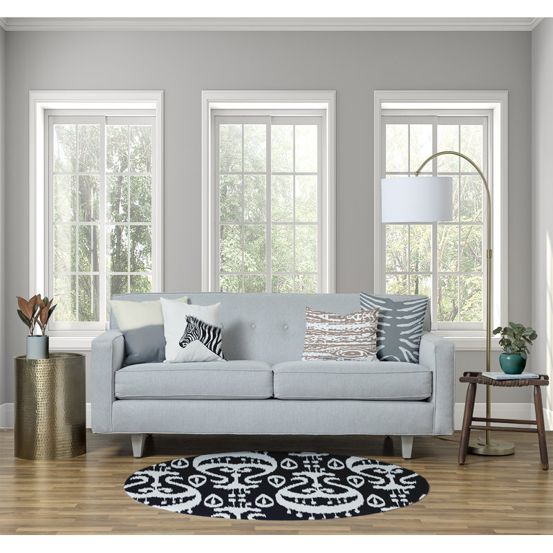 Clairevale Chenille Abstract Indoor Rug, Round 5'