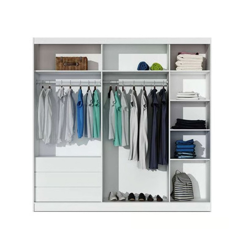 Manufactured Wood Wardrobe, White/Black