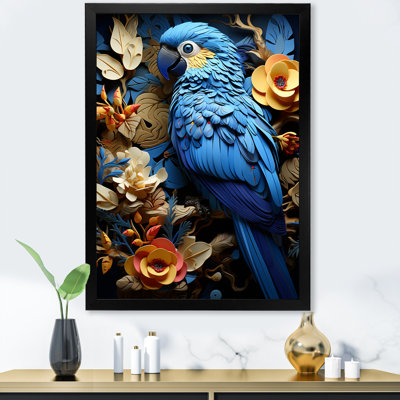 «Blue Parrot Paradise», reproduction d'art mural