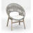 5 Pcs Grade-A Weathered Teak Wood Dining Set: 60" Sema Round Table And 4 Robas Arm Chairs #11Ro3504-112322272
