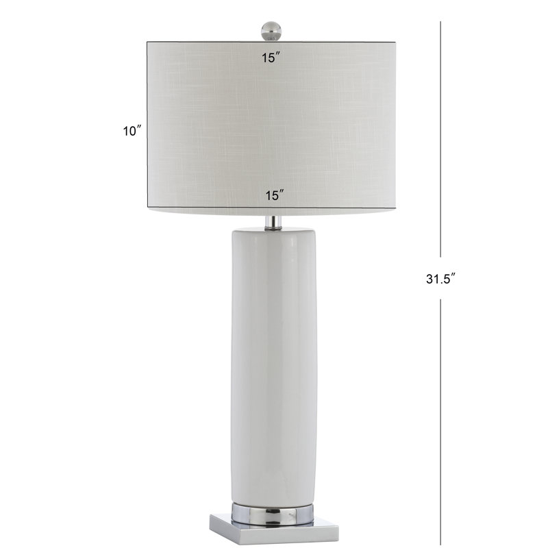 Huckstep Table Lamp, White/Chrome