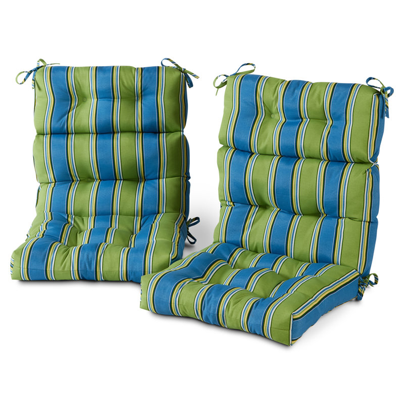 Lester Outdoor High Back Chair Cushion, Cayman Stripe, 2