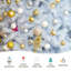 Arbre de Noël artificiel avec extrémités de branches irisées et base en métal-1469163247