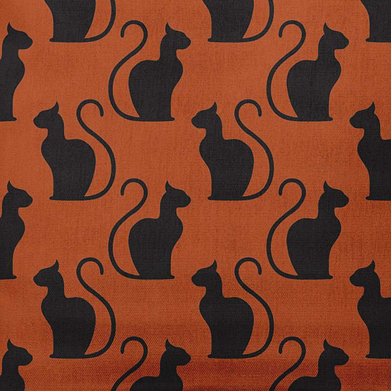  Coussin décoratif carré Spooky Cats, 16 po x 16 po, Brun foncé