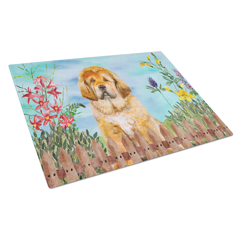 Planche à découper à ressorts en verre trempé caroline, Mastiff tibétain