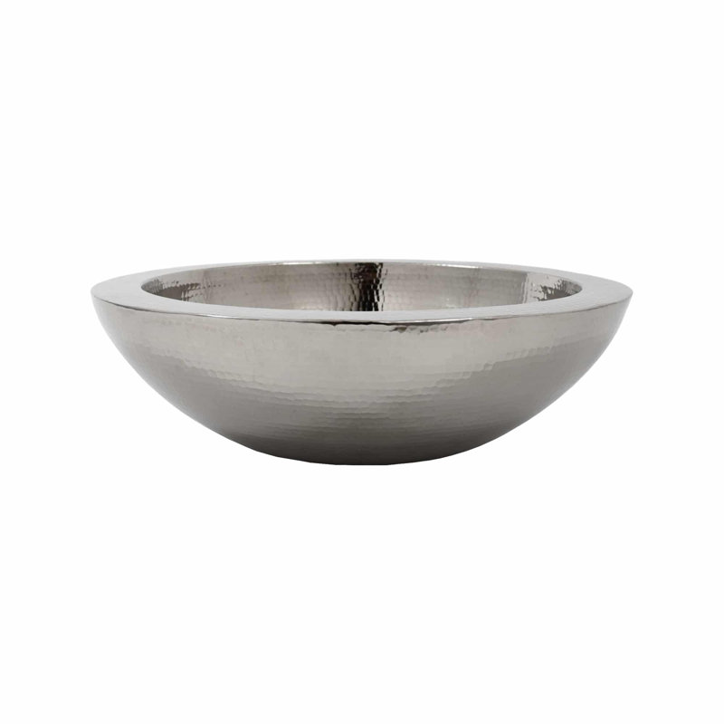 Laguna Metal Circular Vessel Bathroom Sink, Polished Nickel